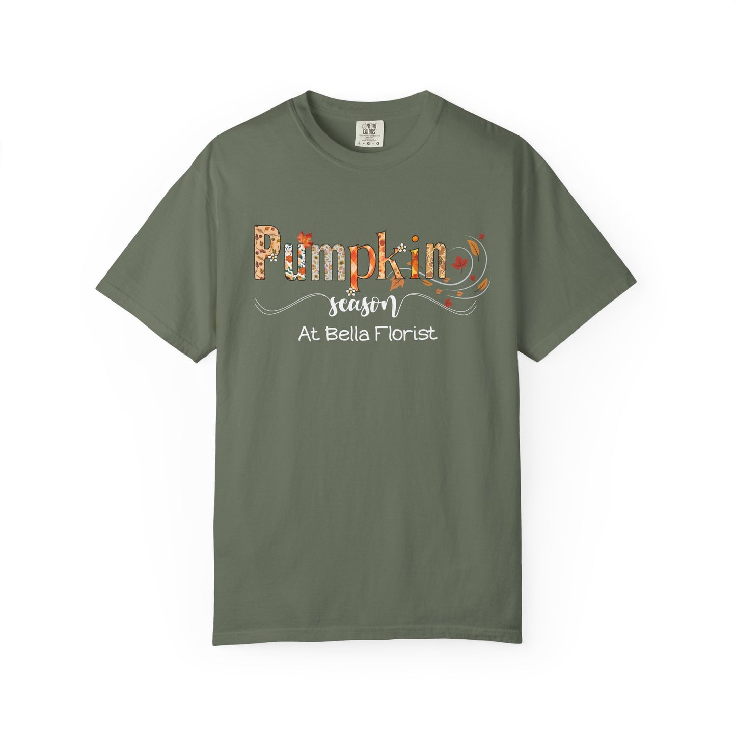 Personalized Pumpkin Season Comfort Colors T-Shirt, Custom Fall Business Tee, Unisex Garment-Dyed Shirt