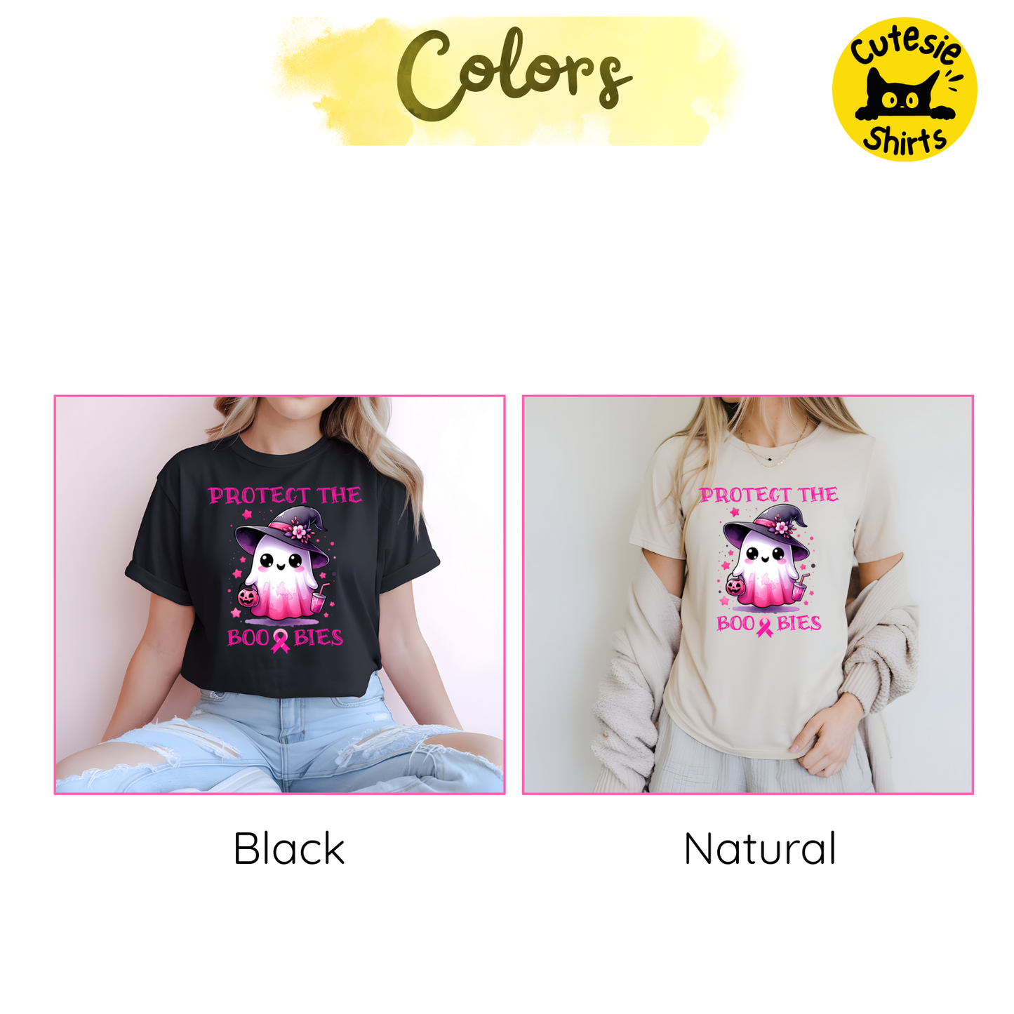 Protect the Boo-Bies Ghost Unisex Softstyle Shirt, Breast Cancer Awareness Shirt, Fun Halloween Gift