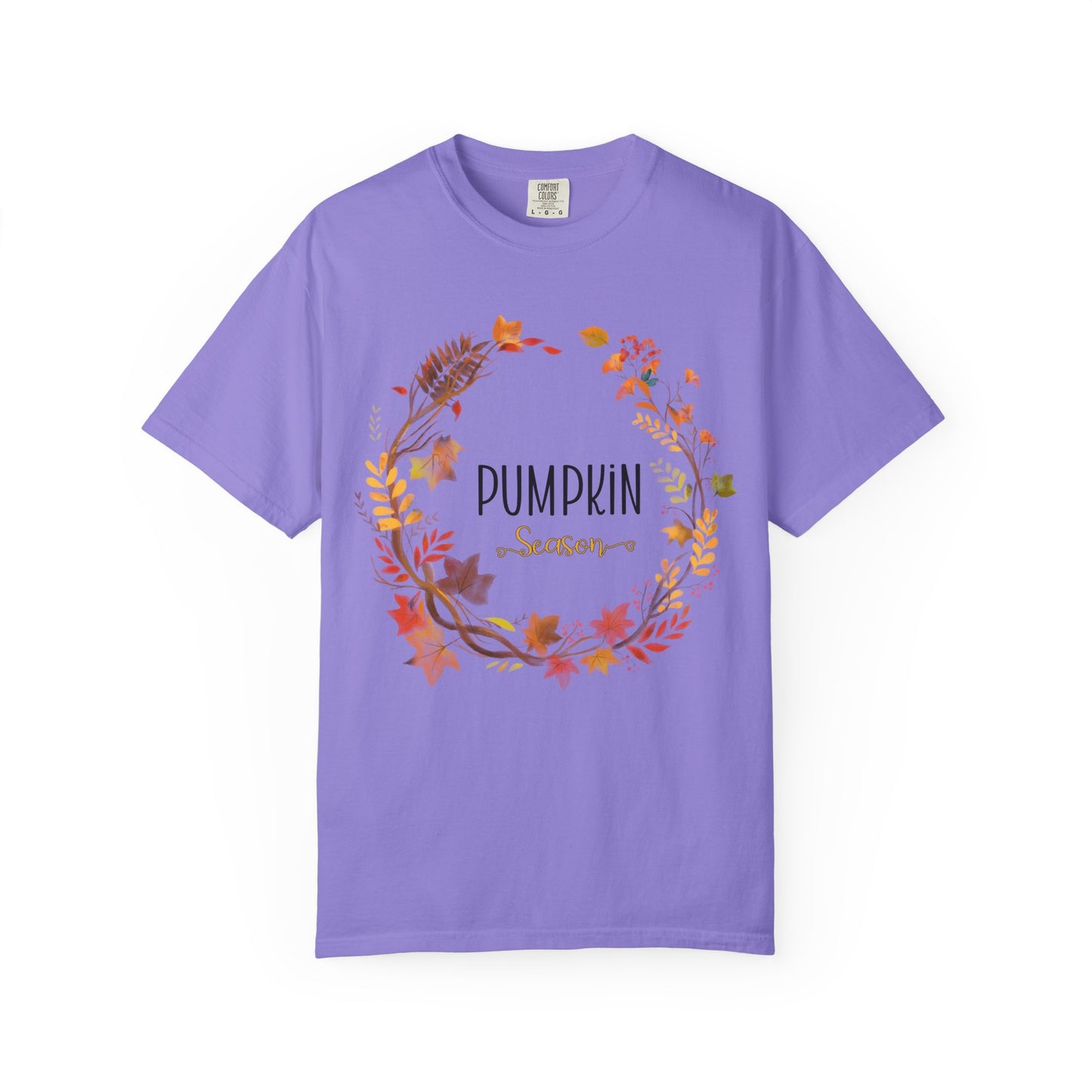 Purple t-shirt with 'Pumpkin' design on a white background
