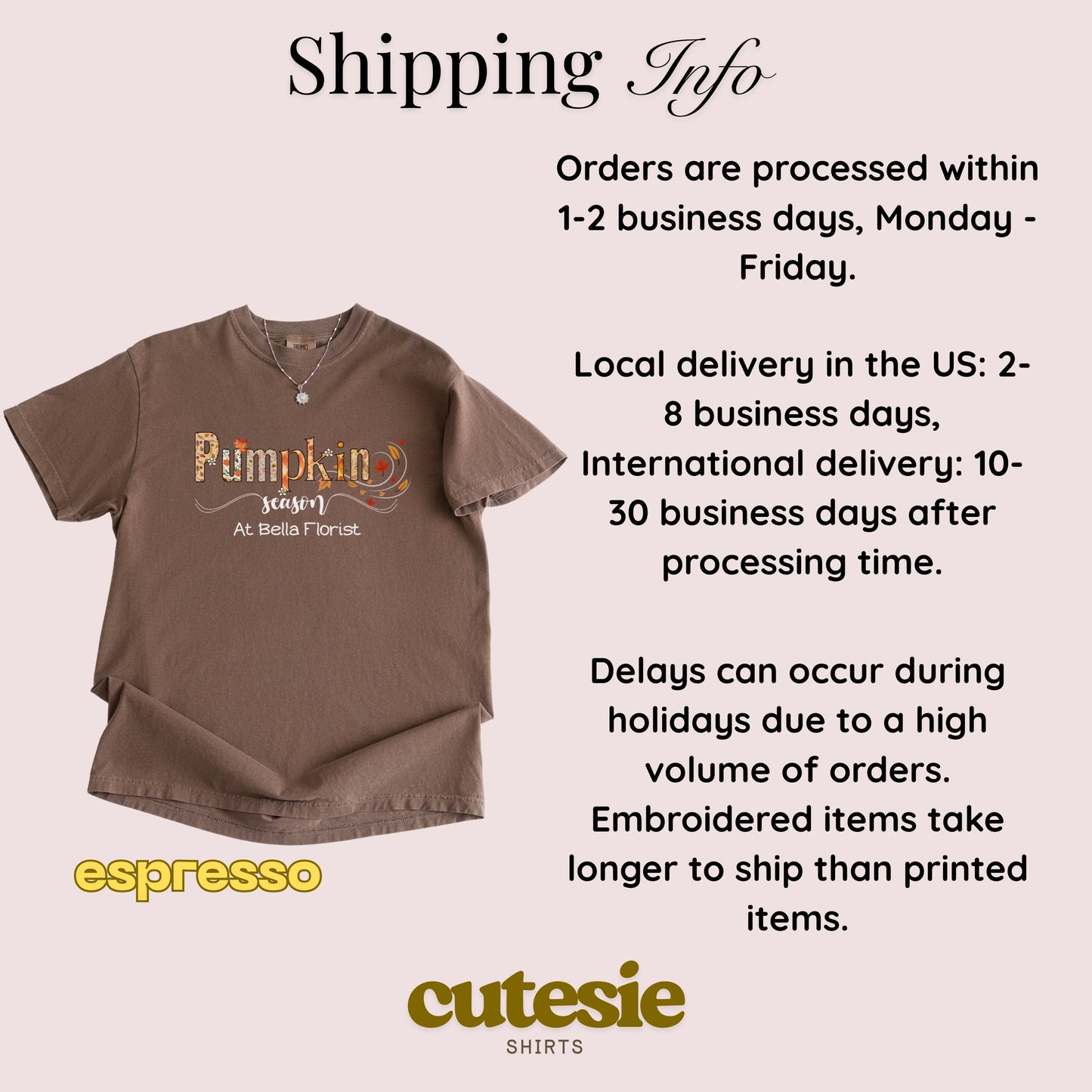 Personalized Pumpkin Season Comfort Colors T-Shirt, Custom Fall Business Tee, Unisex Garment-Dyed Shirt