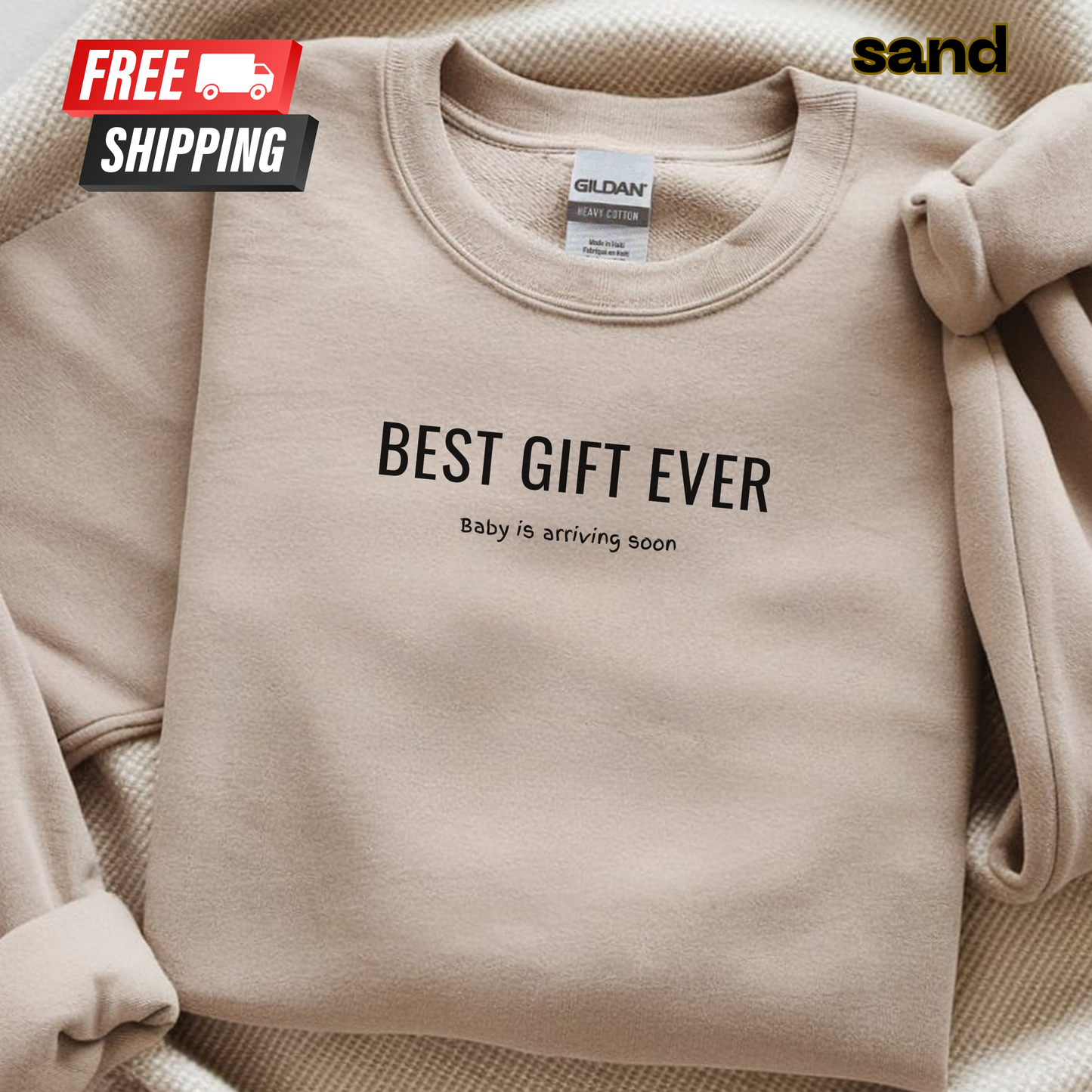 Best Gift Ever Pregnancy Announcement Sweatshirt, Cute Top for Pregnancy Reveal in This Thanksgiving or Christmas