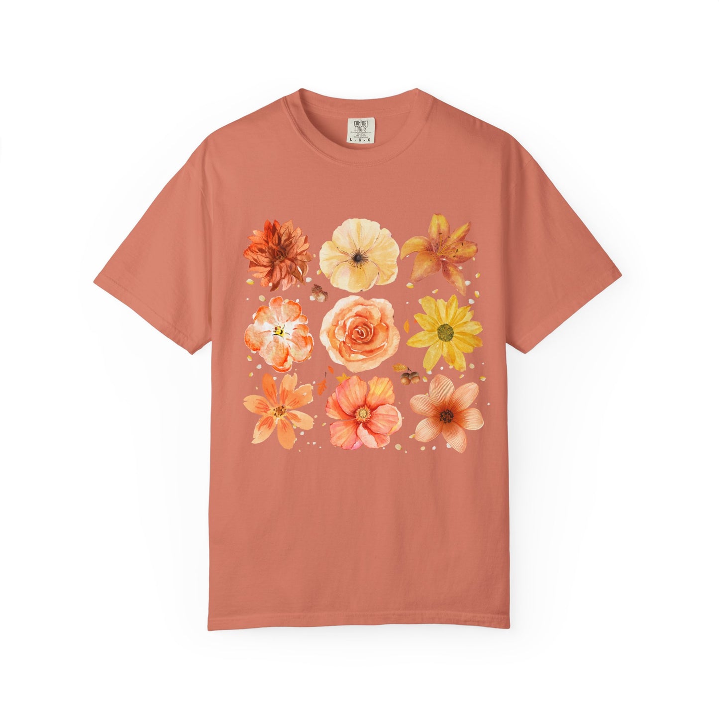 Floral design t-shirt on a white background