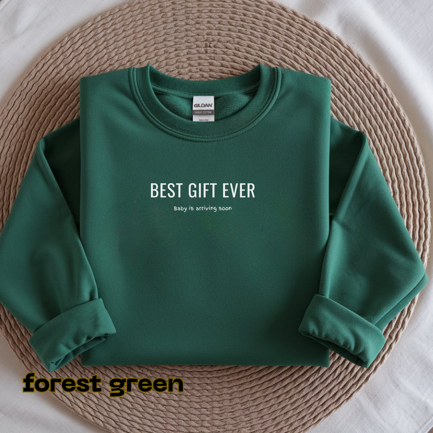 Best Gift Ever Pregnancy Announcement Sweatshirt, Cute Top for Pregnancy Reveal in This Thanksgiving or Christmas