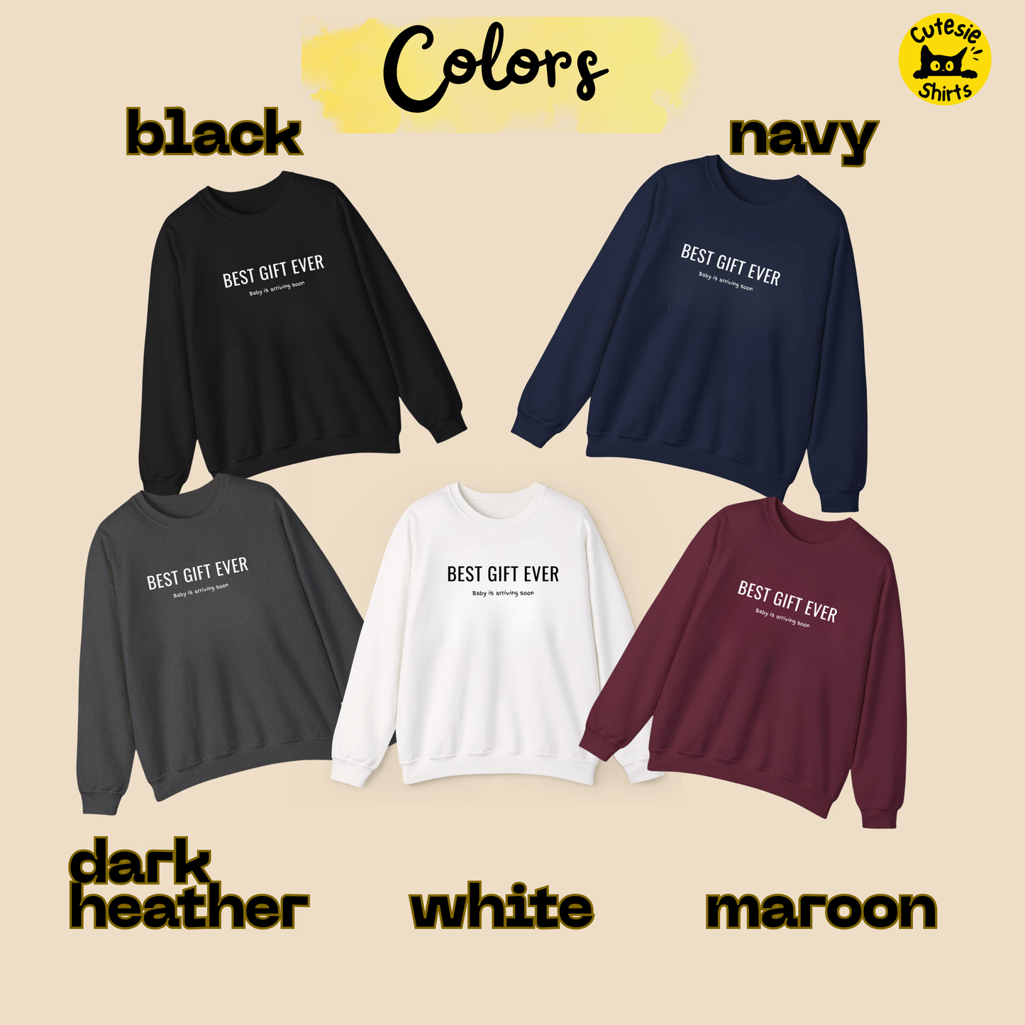 Best Gift Ever Pregnancy Announcement Sweatshirt, Cute Top for Pregnancy Reveal in This Thanksgiving or Christmas