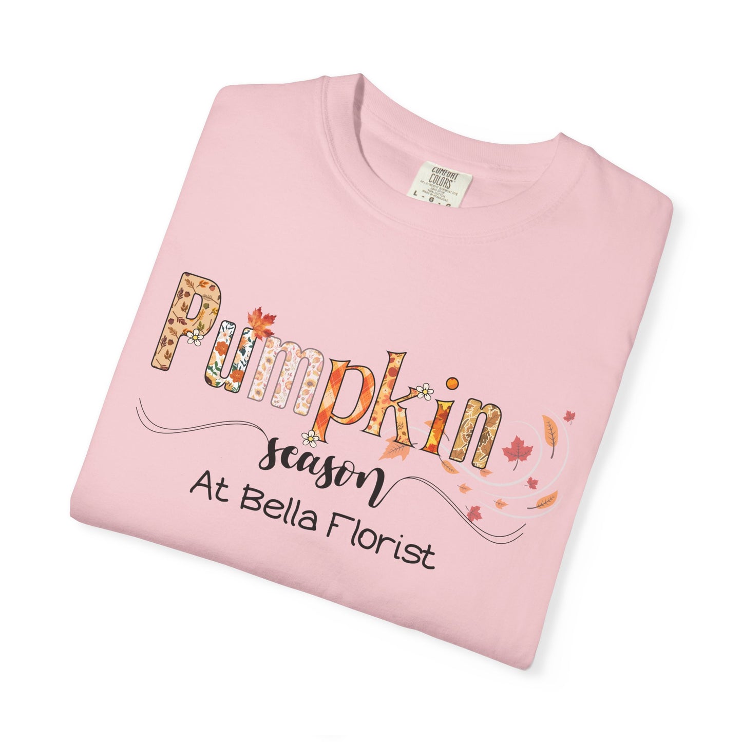 Personalized Pumpkin Season Comfort Colors T-Shirt, Custom Fall Business Tee, Unisex Garment-Dyed Shirt