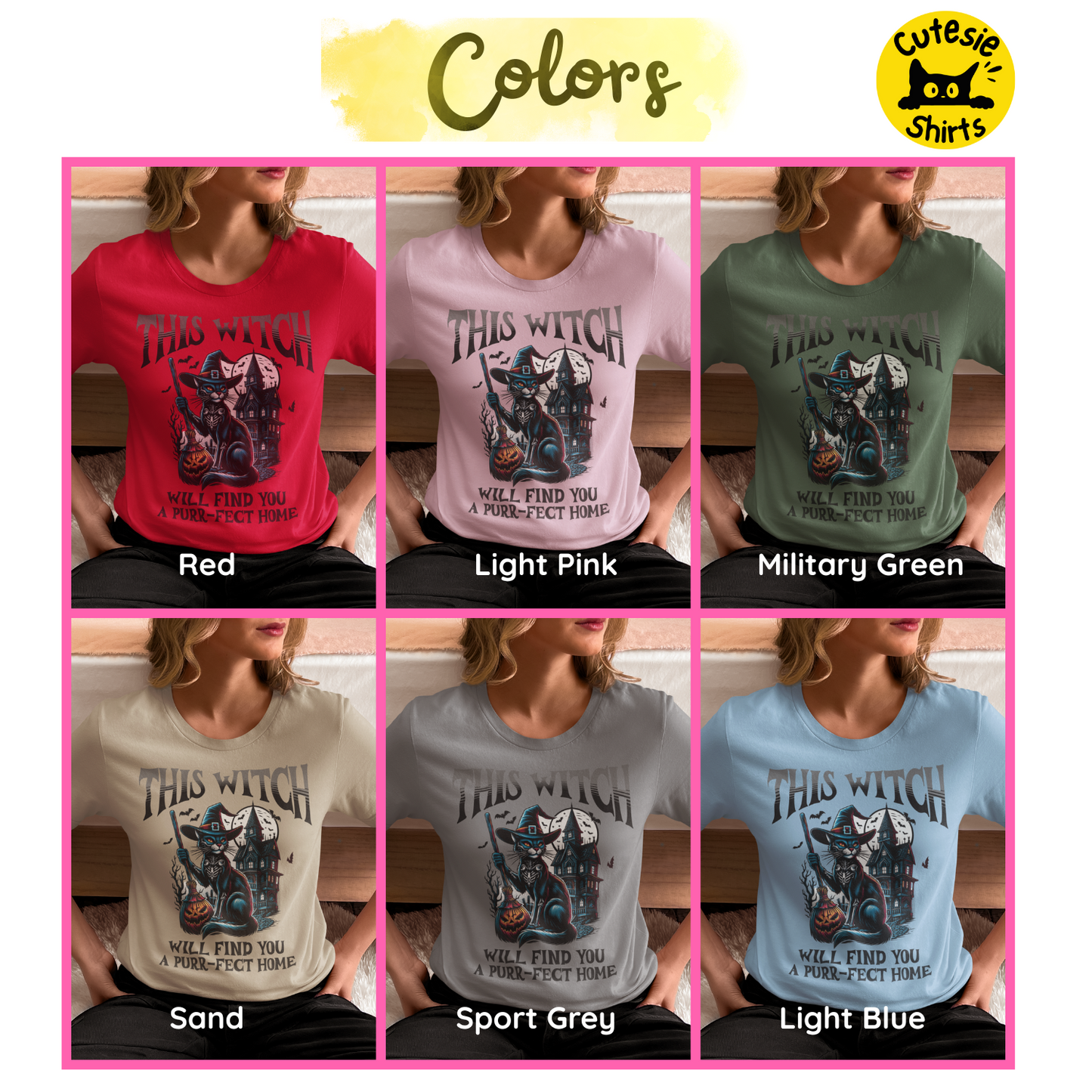 Halloween Realtor Tee, Funny Real Estate Agent T-Shirt, Cat Witch Shirt, Gift for Men Women, Unisex Heavy Cotton Top, Witchy Real Estate