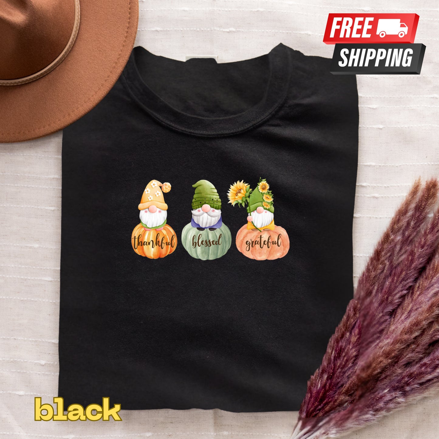 Gnomes Thanksgiving T-Shirt, Comfort Colors Unisex Garment-Dyed Tee, Fall Shirt, Holiday Shirt