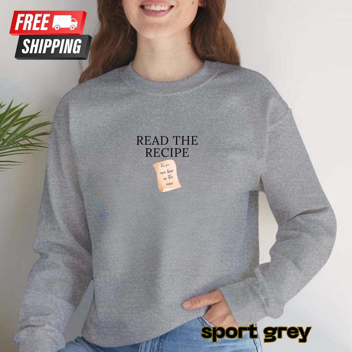 Read the Recipe Pregnancy Announcement Sweatshirt, Baby Reveal Sweater, Pregnancy Reveal Sweater