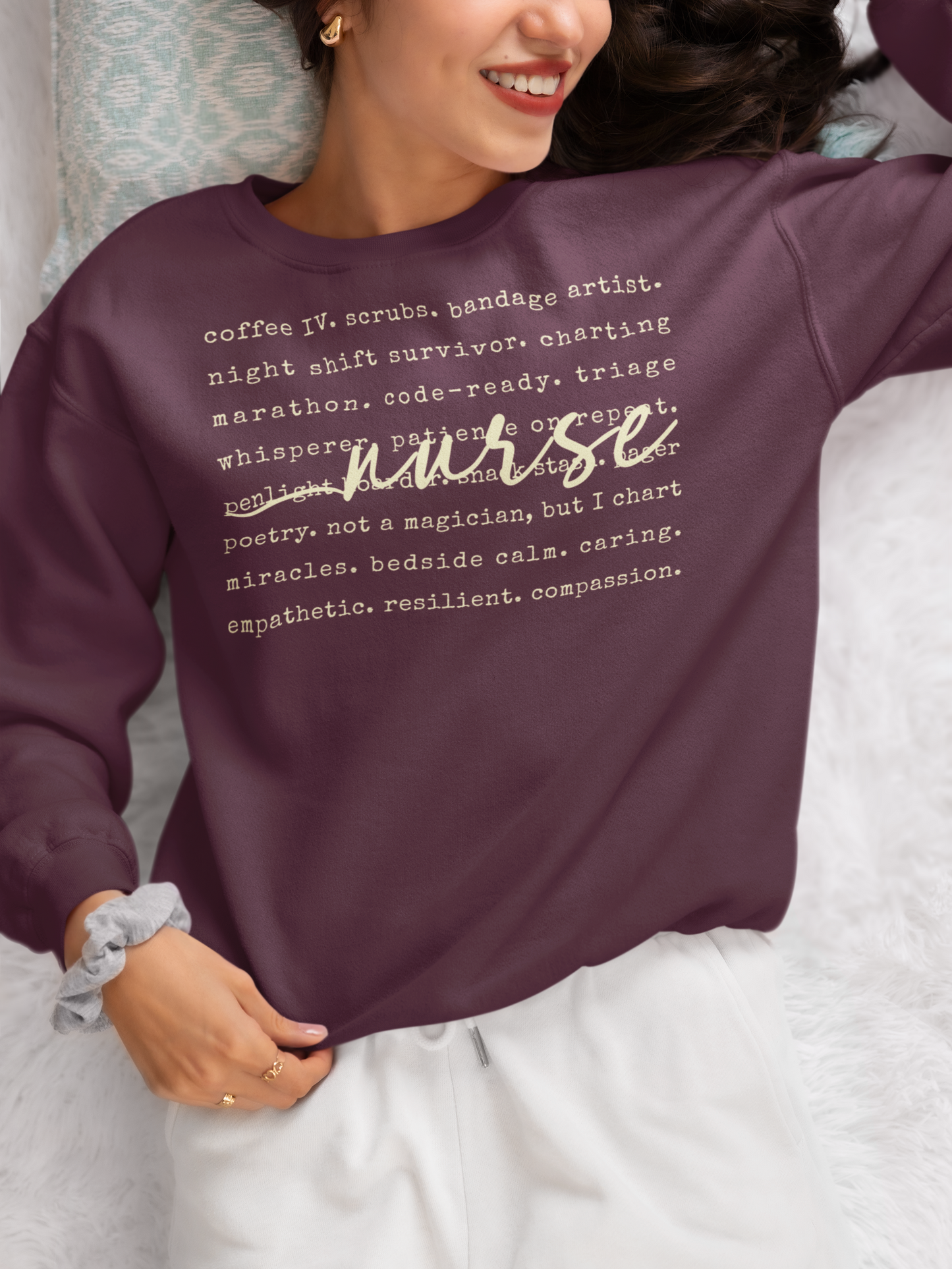 Nurse Definition Words Sweatshirt, Fall Cozy Shirt, Thanksgiving Gift, Trendy Thankful Sweatshirts, Holiday Season Top, Cozy Women's