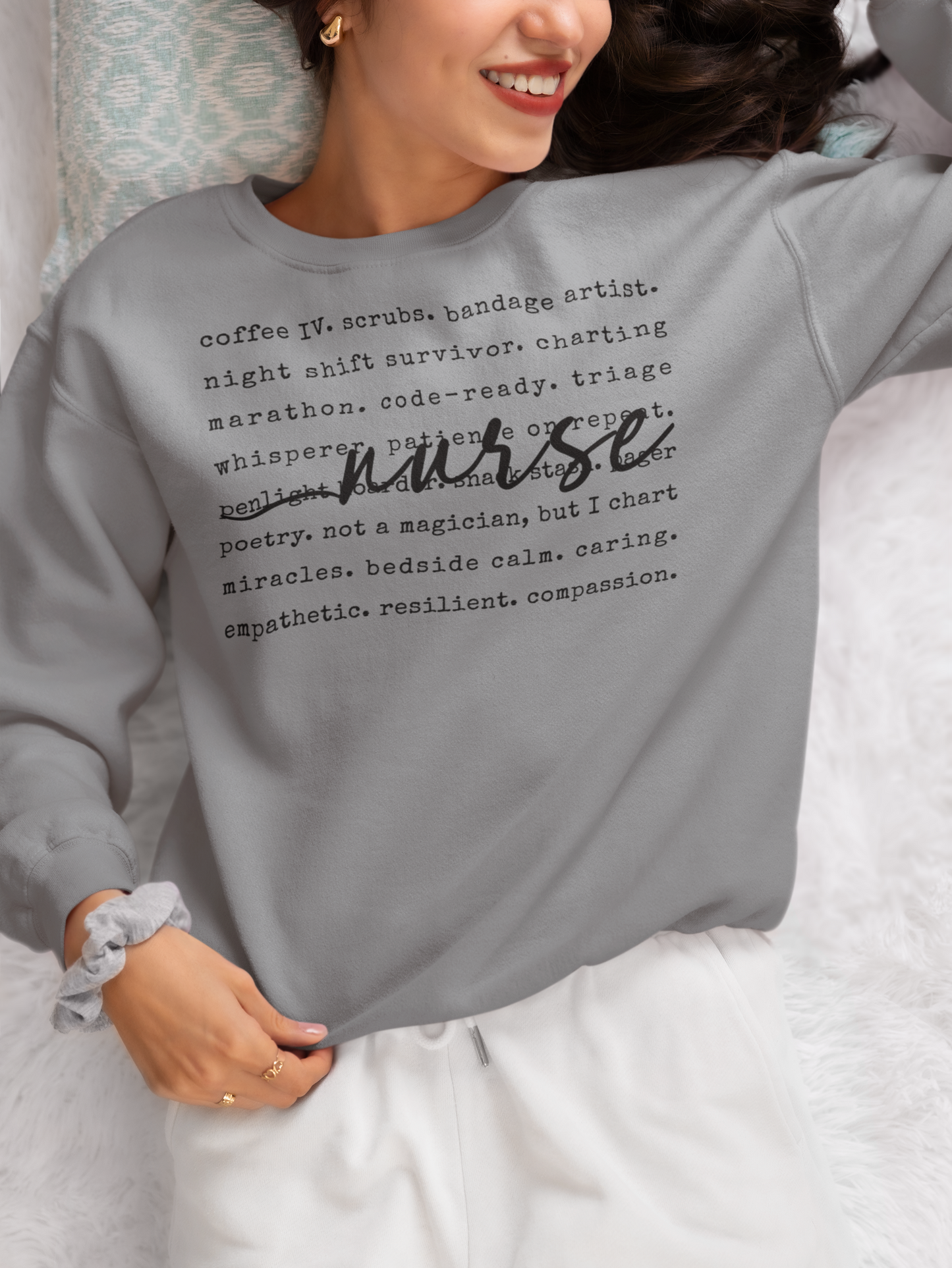 Nurse Definition Words Sweatshirt, Fall Cozy Shirt, Thanksgiving Gift, Trendy Thankful Sweatshirts, Holiday Season Top, Cozy Women's